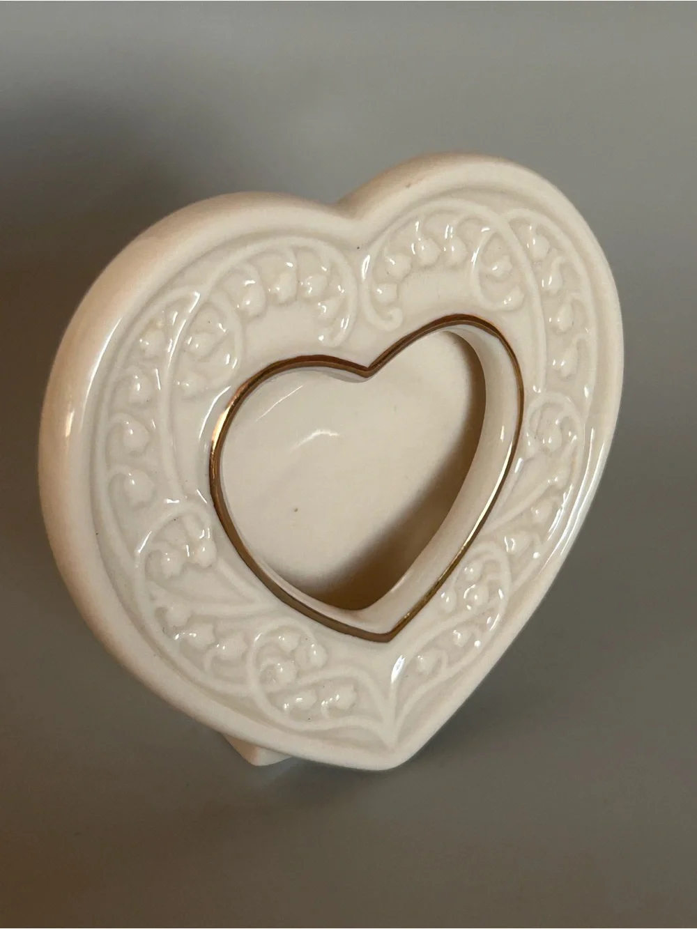 LENOX Wedding Promises Love Heart Mini Picture Frame 24kt Gold Photo Cottagecore